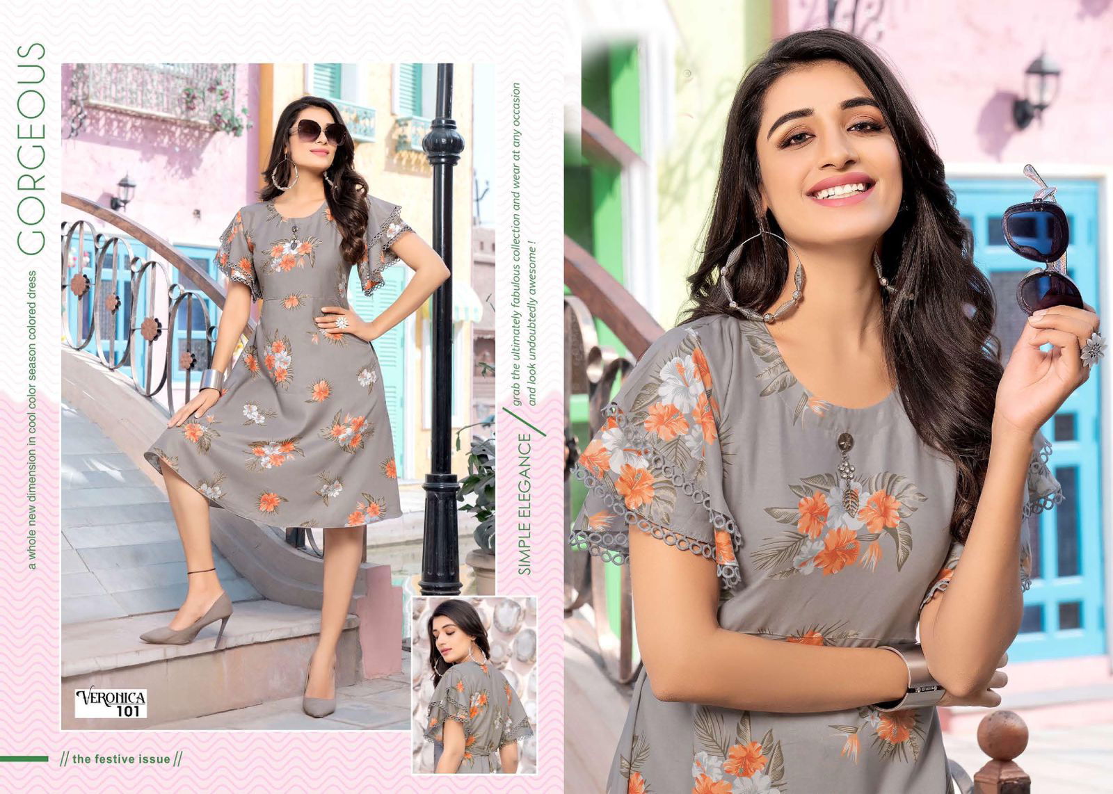 Veronica 101 Rayon Printed Designer Regular Wear Kurti Collection